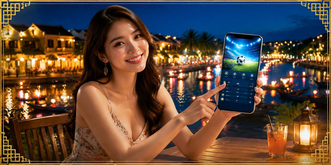 Người dùng Việt Nam tại Hội An nhâm nhi cà phê và theo dõi cá cược thể thao trực tuyến